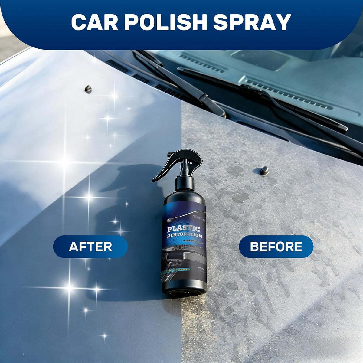 Plastic Restorer for Cars, Trim Restorer with UV & Waterproof Protection